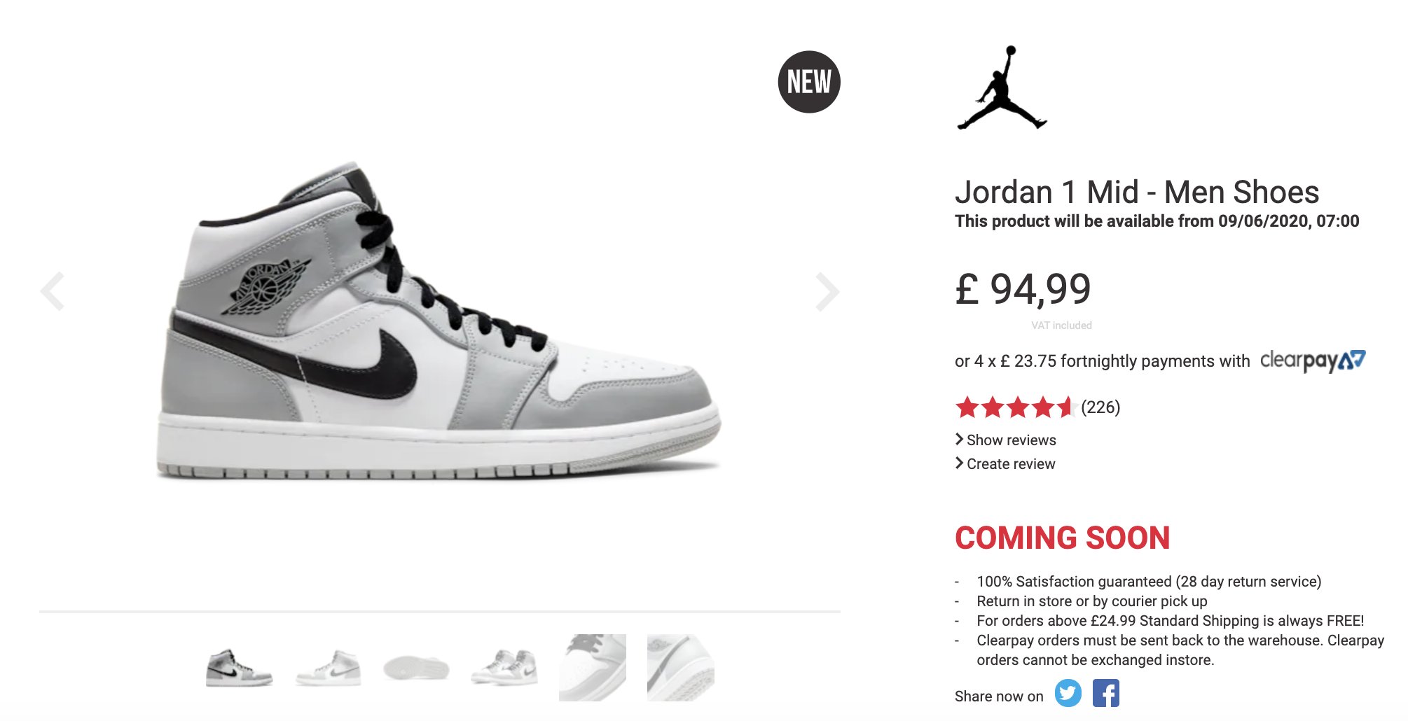 jordan 1 mid light smoke grey restock