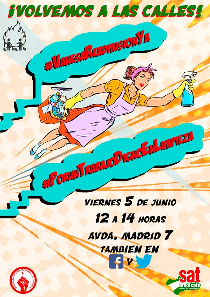 CerroLibertad's tweet photo. #vanesareadmisionya tras meses de lucha seguimos sin respuesta sobre el despido de nuestra compañera!
#granada #Andalucía https://t.co/BEU0fMWkSD