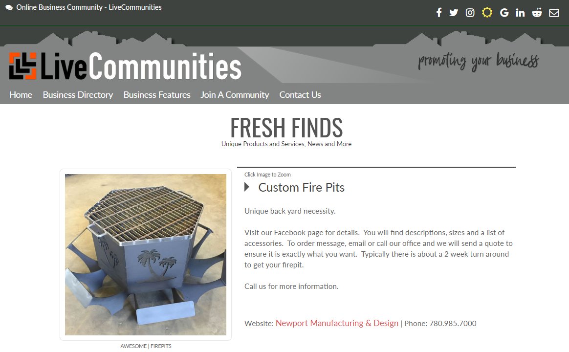 FRESH FINDS - livecommunities.ca - Unique Products