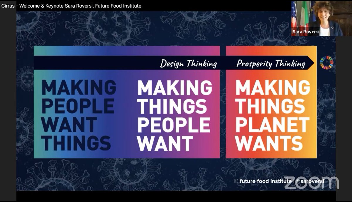 #SugarExpoCloud: "We needed to take another step from #DesignThinking, that was a great revolution in our way of approaching to the community. That is why we started talking about #Prosperity Thinking, creating solutions that both humans and Planet want" - <a href="/saroversi/">sara roversi</a>