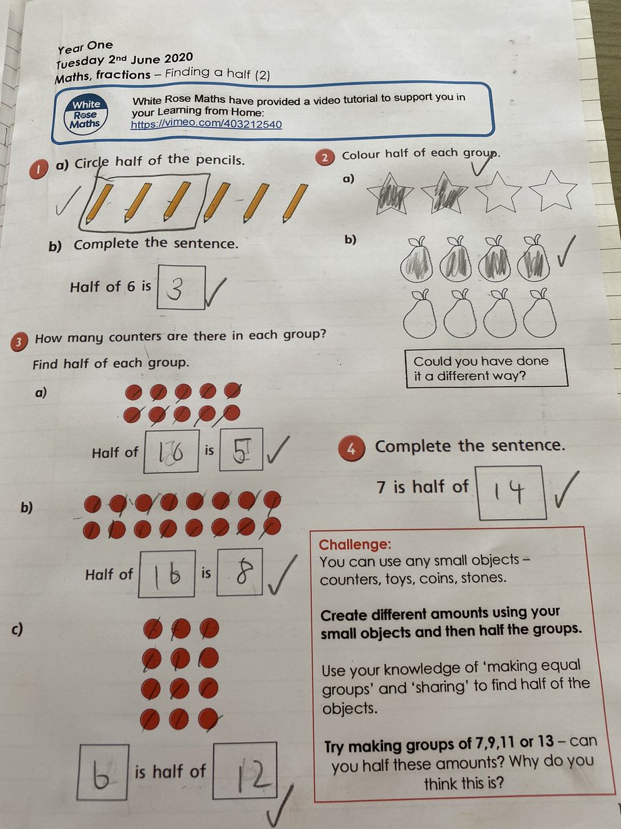 Gemmalangman's tweet photo. @GorseyY1 A few pieces from this weeks maths! She’s been really trying with her maths and completed lots on mymaths too! #gorseyfromhome #homeschooling https://t.co/aaixG45BG7