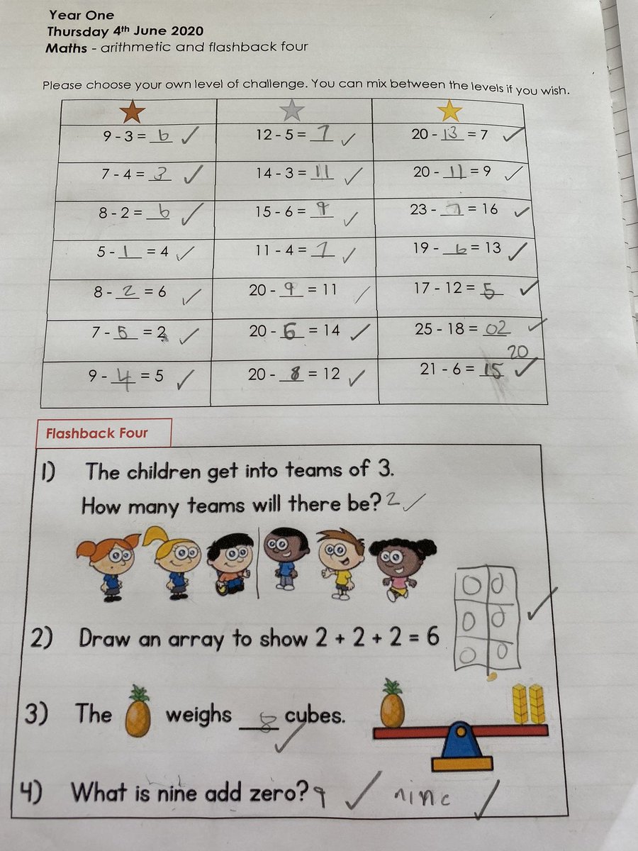 Gemmalangman's tweet photo. @GorseyY1 A few pieces from this weeks maths! She’s been really trying with her maths and completed lots on mymaths too! #gorseyfromhome #homeschooling https://t.co/aaixG45BG7