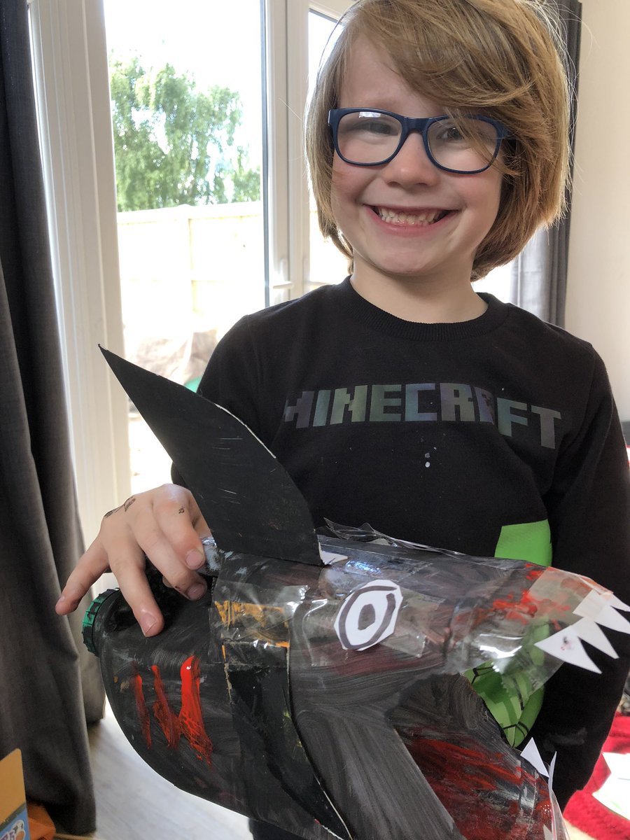 TraceyMarieM's tweet photo. Here is Harry’s recycled shark!        He had great fun getting creative https://t.co/uxrTKnJI3g