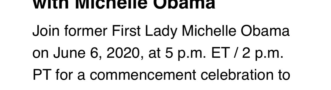 strelsert's tweet photo. @ReachHigher your website says the virtual commencement begins at 5 ET. But, your ad says 3 ET. Please confirm time. https://t.co/VbhatVXMZL