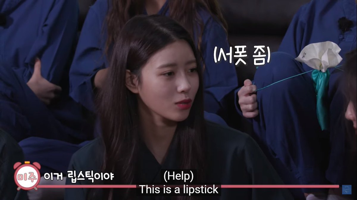 mijoo was caught stealing a bar (?) and she still even tried to beat around the bush  funny how she asked help from yein and yein got along saying it was a lipstick 