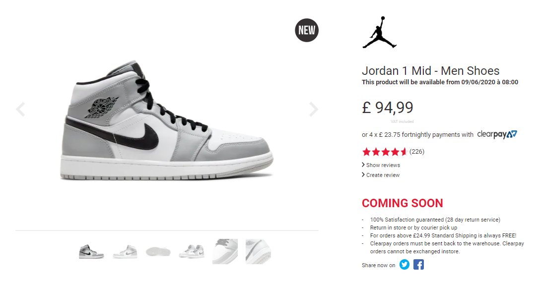 jordan 1 mid light smoke grey footlocker