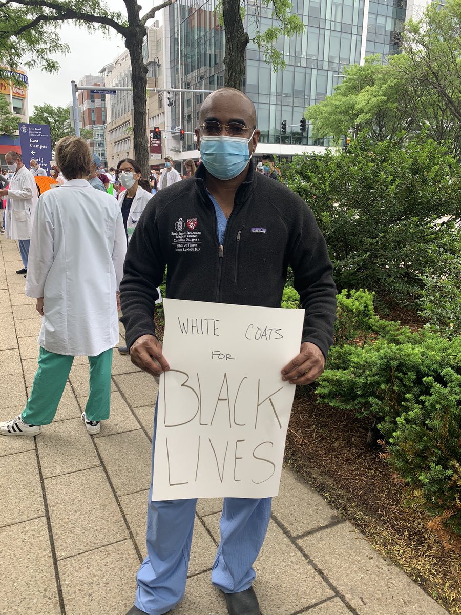 glad to  represent as a part of #whitecoats4blacklives  @BIDMCSurgery @BIDMChealth @harvardmed  @ACCinTouch @STS_CTsurgery @AmCollSurgeons . First step to adressing #structuralracism  and #healthcaredisparities in our community .