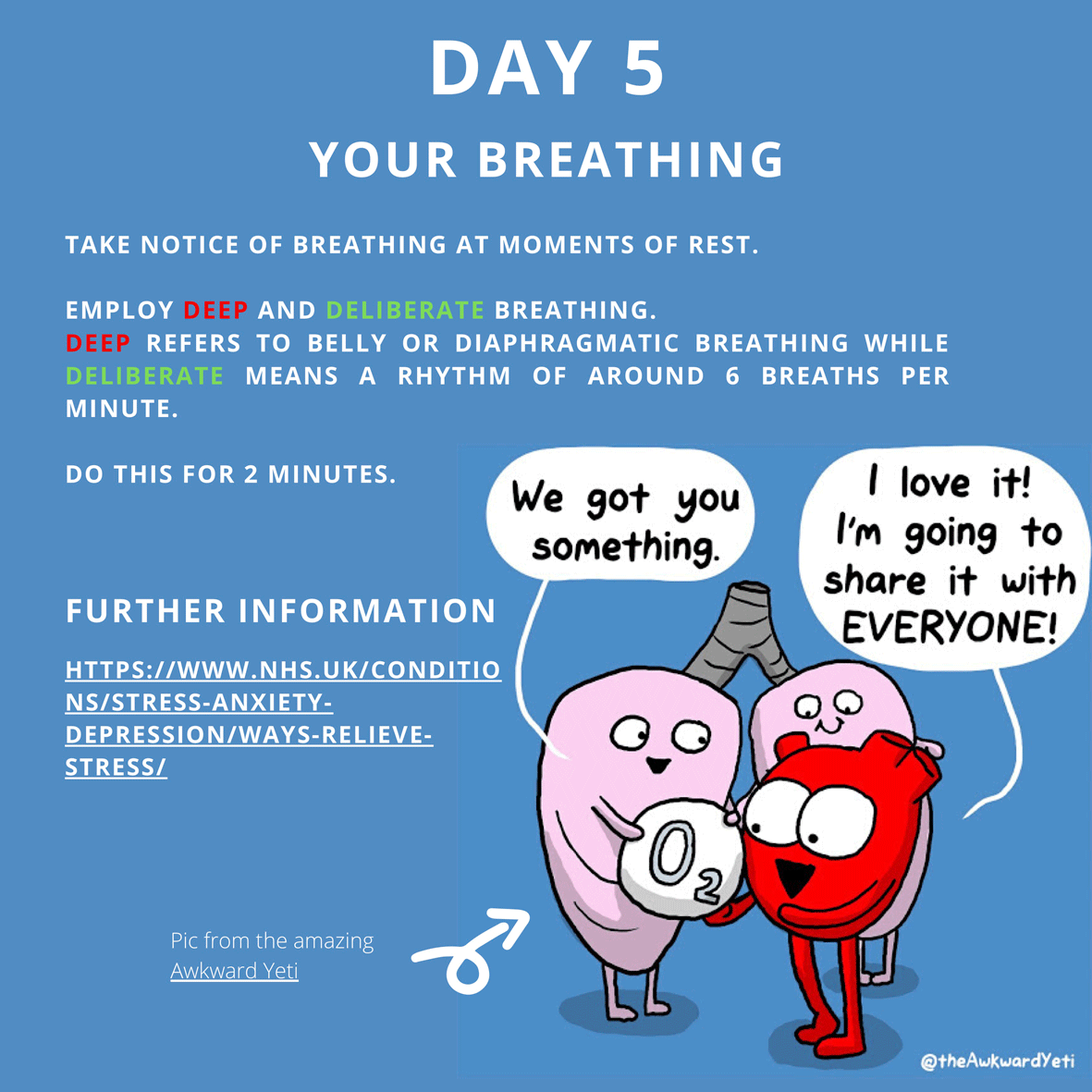 CV_UHB's tweet photo. Stopping for a moment to take a breath can make a big difference - that's what we're discovering on day 5 of our 30-day journey towards improving our resilience: https://t.co/ZpfosHB59v #CAVCares https://t.co/6WSCqRde5b
