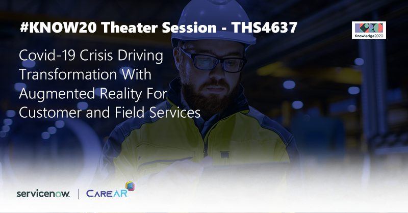 Tune in on June 9 at 10:30am to learn how CareAR for @servicenow applies #AugmentedReality to combat Covid-19 for Customer and Field Services. #AR #Know20
