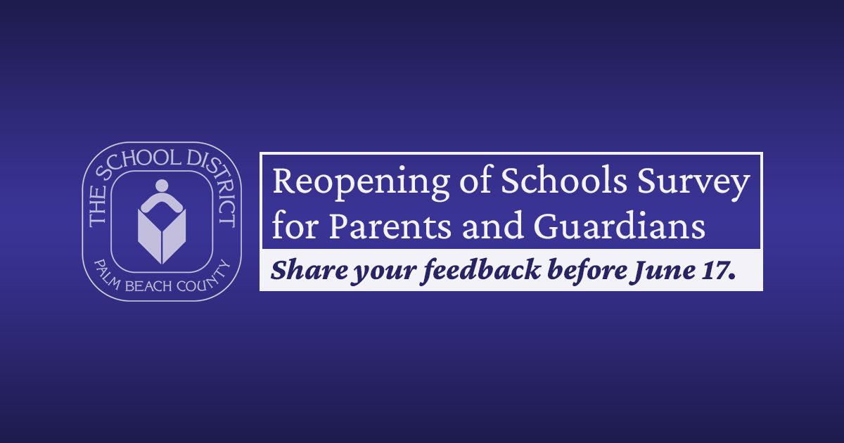 The District is currently preparing reopening plans for the 2020-2021 school year. Your feedback as a parent or guardian is important to this process.  Please complete the parent survey by Wednesday, June 17. One survey per household please: buff.ly/3czmL75