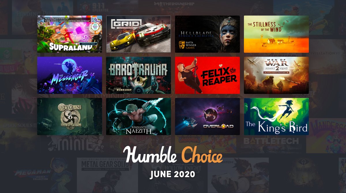 Humble Bundle on X: Cool off with this month's #HumbleChoice including  #Supraland, #GRIDultimateEdition, #HellbladeSenuasSacrifice + more! Plus,  stay subbed through the end of the month to get a bonus game! More info