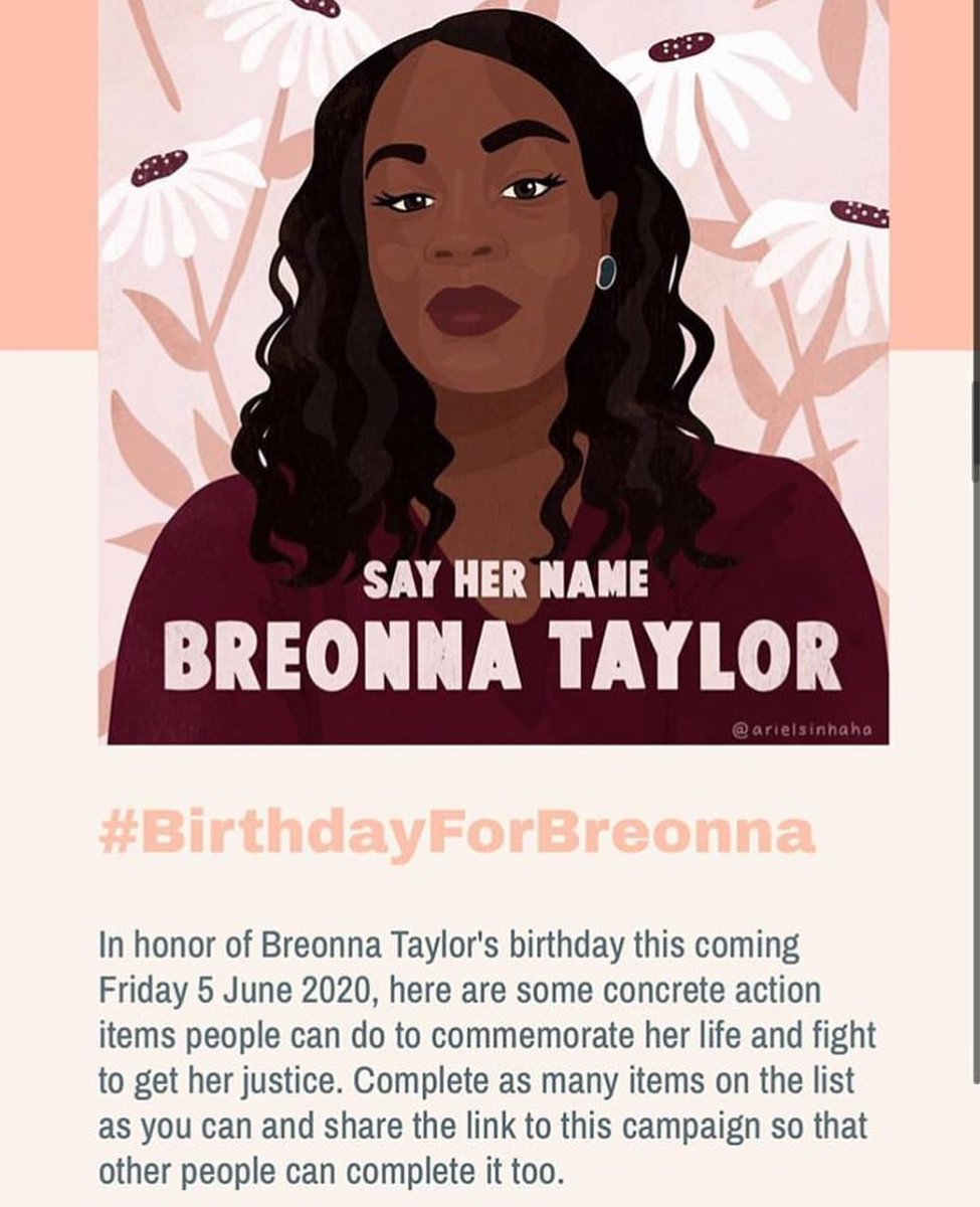 2manyJessicas's tweet photo. #BirthdayForBreonna #SayHerName 
https://t.co/VWFGiRvChk
Click on link for a list of actions u can take. S/O to @battymam for putting this together❤💜❤ https://t.co/xTtyOYgHyg