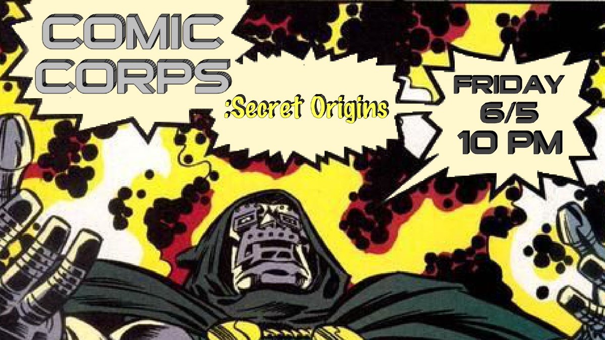 _Comic_Corps_'s tweet photo. This Friday on Comic Corps Roundtable, catch Carson, Chad, Drew, Kat and The Great Legend #LIVE as we discuss our secret origins! How did we start collecting? What were our first comic books? What are our favorite fandoms? Find out this Friday at 10 PM EST! https://t.co/cVK6i4m0hP