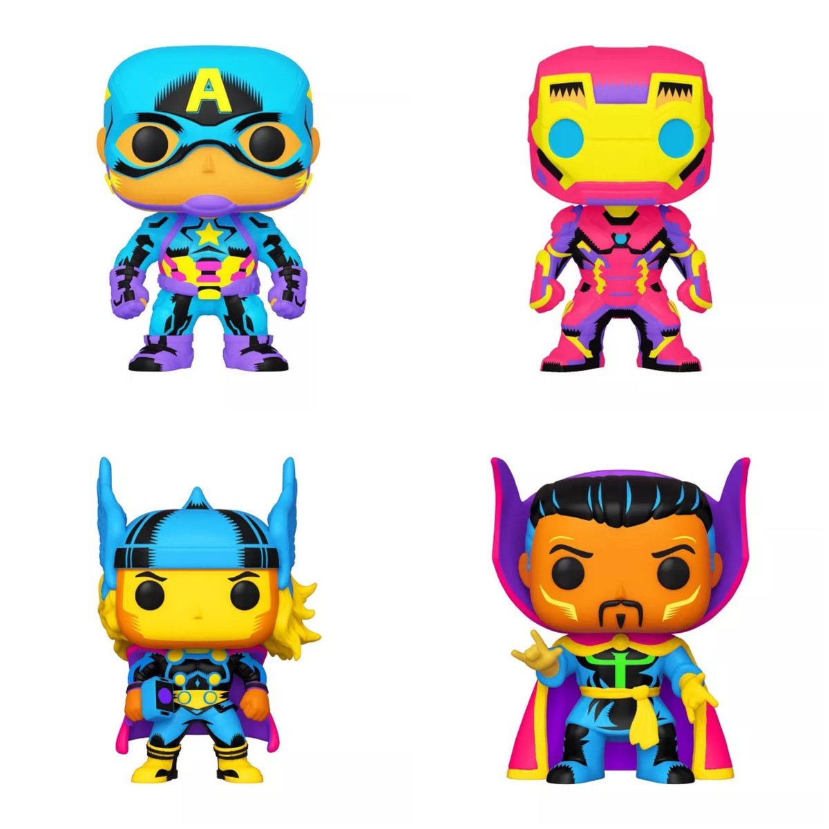 StateOverse's tweet photo. #Statoversians & @Marvel fans rejoice, for @OriginalFunko's Black Light #FirstAvengers Pops are now up for preorder!!
Happy Collecting!!
#IronMan
https://t.co/SsmcaLqobG
#Thor
https://t.co/EaCW4weKpr
#DoctorStrange
https://t.co/1Hu1wX4pmc
#CaptainAmerica
https://t.co/9hvDa5vitI https://t.co/RDWDI10ekg