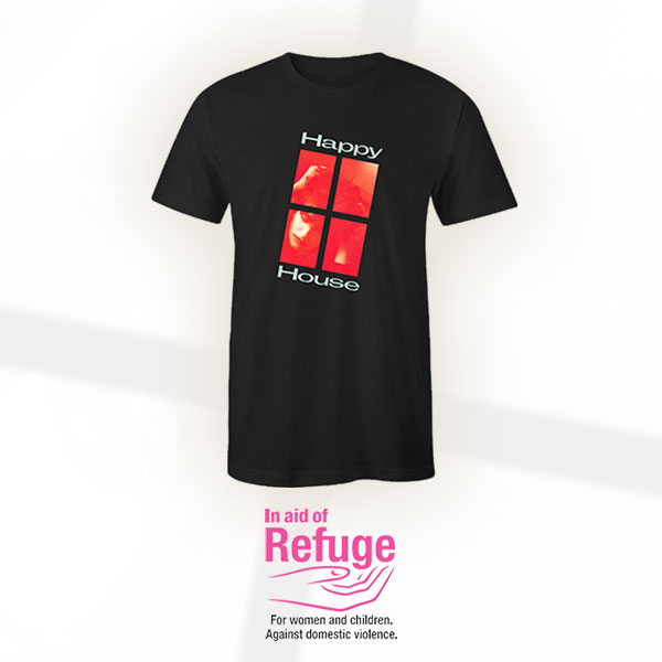 "I am going stir crazy like the rest of you but at least I haven’t been stuck in an unsafe house since lockdown" Siouxsie (June 2020)

New Happy House T-shirt in aid of <a href="/RefugeCharity/">Refuge</a>. …sieandthebanshees.backstreetmerch.com