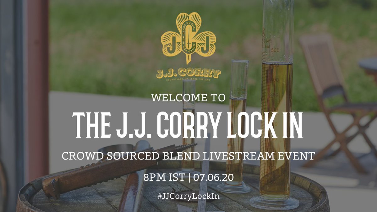 WhiskeyGate's tweet photo. Only two days to go until the #JJCorryLockIn Live Blending and Tasting Session! The fun is kicking off at 8pm this Sunday 07.06.20 live from our YouTube &amp; Facebook pages. Retweet and comment if you will be a J.J. Corry Blender on the night! 

LINK HERE: https://t.co/JWHtzT9DoX https://t.co/I54NNQb4Aq