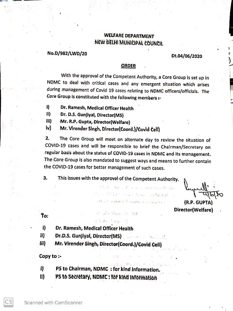 tweetndmc's tweet photo. #CoronaVirusUpdate
#NDMCFightsCoronavirus
A Welfare Cell has been set up for facilitating treatment and providing all necessary assistance to COVID-19 positive NDMC Employees as a part of welfare measure during #Covid19 pandemic.
#HealthForEmployees https://t.co/6pOzVSgEF6