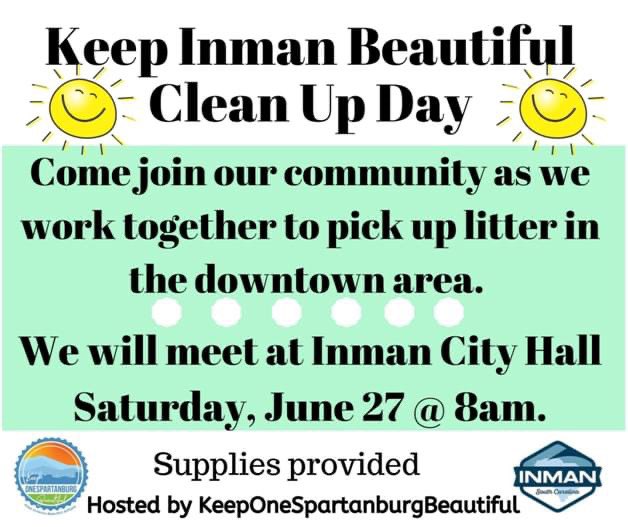 KeepOneSpartan2's tweet photo. Join Keep OneSpartanburg Beautiful and the City of Inman as we work together to beautify Inman. Inman, SC - City Hall #keeponespanrtanburgbeautiful #littertrasheseveryone #teamwork https://t.co/pL6L9YziC7