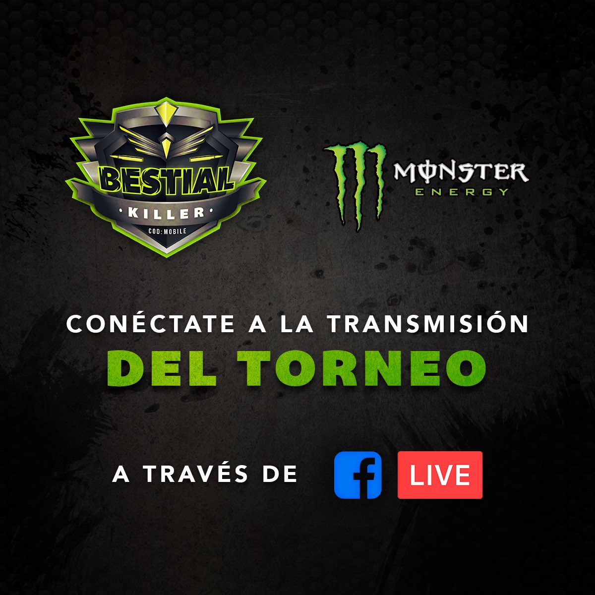 Hoy da inicio el Bestial Killer COD Mobile organizado por <a href="/MonsterEnergyCO/">Monster Energy COL</a>.
Recuerden nuestros horarios:
Clasificación: Viernes 5 de Junio a las 7:00 P.M. 
Final Torneo: Sábado 6 de Junio a las 7:00 P.M. 
¡Buena suerte!