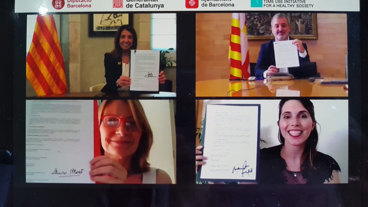 TimeUseInit_cat's tweet photo. .@meritxellbudo: Avui signem un gran acord entre el @govern, la @diba @bcn_ajuntament i la @BCNTimeUse . Els grans temes de país s'han de treballar des de la col·laboració mútua i l'intercanvi de coneixements.” #AcordTimeUseWeek https://t.co/tUgstGJKhD
