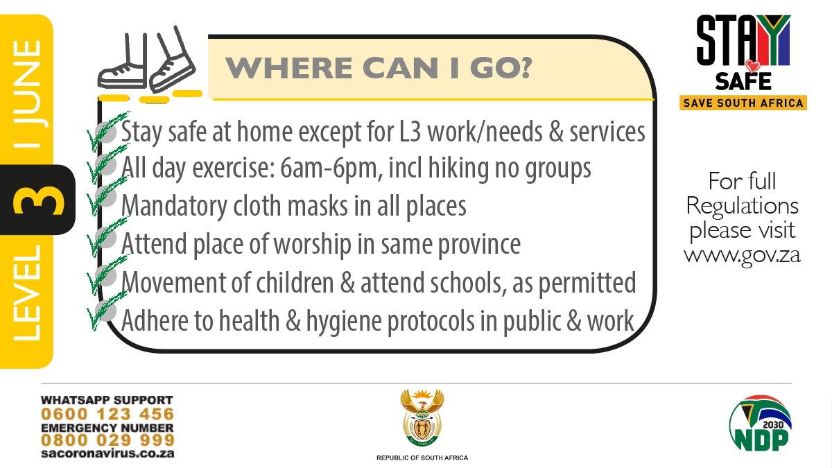 GovernmentZA's tweet photo. Remember to wash your hands, avoid touching your face, keep a safe social distance, cover your mouth when coughing or sneezing, clean and disinfect surfaces #COVID19SA #Staysafe https://t.co/YfefLxOqvj