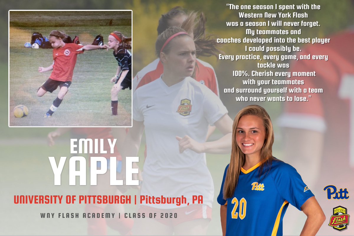 WNYFlashAcademy's tweet photo. Emily Yaple is at the University of Pittsburgh. Emily graduates early from high school and headed to Pittsburgh to start her collegiate career at Pitt! Emily leaves a message about the Flash and to younger players! ⚡️
#FlashClassOf2020
#MoreThanALeague
#ChangingTheLandscape https://t.co/dIAug4of5m