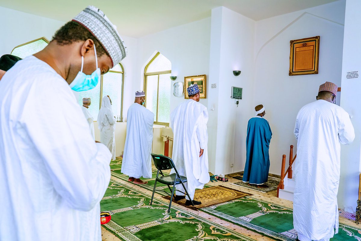BashirAhmaad's tweet photo. Photos from Juma’at prayers at the State House Mosque, Abuja this afternoon, President Muhammadu Buhari and other worshippers were in attendance. https://t.co/eFL8hJ2YsS