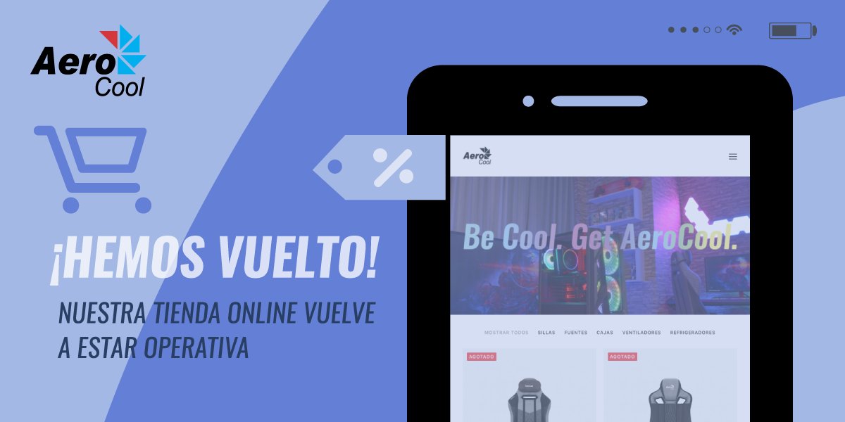 Se acabó la espera chic@s!
Nuestra tienda online vuelve a estar operativa 🎉
aerocool.es