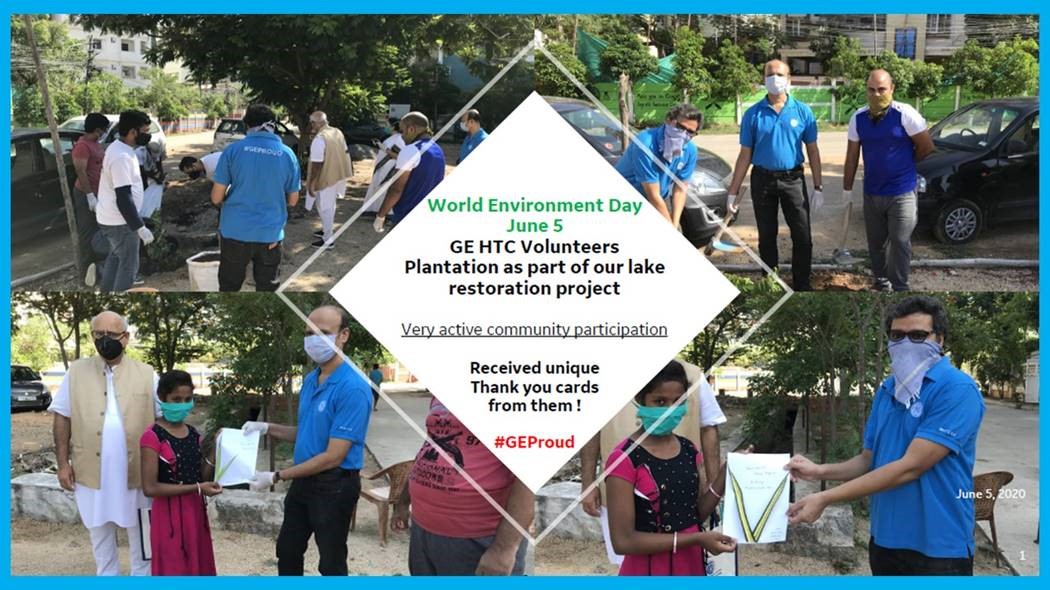 World Environment Day -- Doing our bit !  Lake restoration Project at Hyderabad    A wonderful Thank You note from kids ! #GEProud