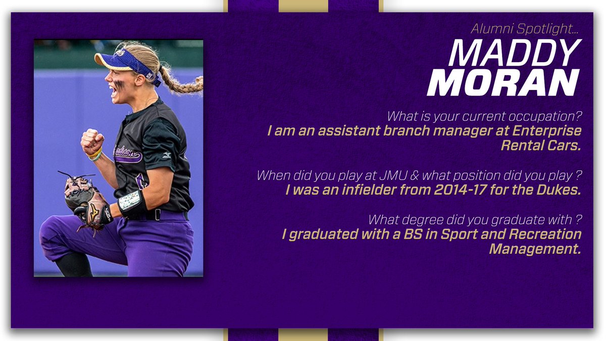JMUSoftball's tweet photo. Our Alumni Spotlight is Maddy Moran 👏

Once a Duke, always a Duke.  We thank you!

#GoDukes https://t.co/VZX4vVPuzd