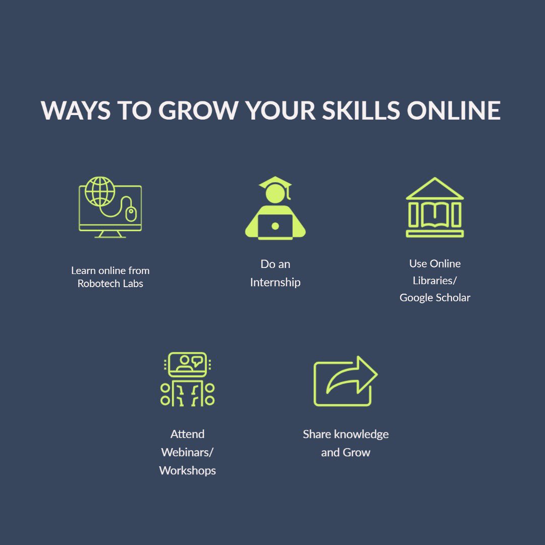 robotechlabs's tweet photo. Looking some tips to acquire new skills online? We have it right here for you @robotechlabs 👇🏻

Follow for more daily tips✨
#robots #technews #robotics #technology #indiatech #engineering #robotech #innovation #techfact #learnfromhome #DailyUpdate #follow https://t.co/ZNAhRBBbSm