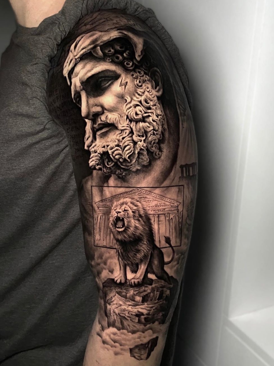Ramón в Twitter: „Sergio Fernández > Heracles & the Nemean Lion # tattoo #ink #art /PFdV2wqLE7“ / Twitter