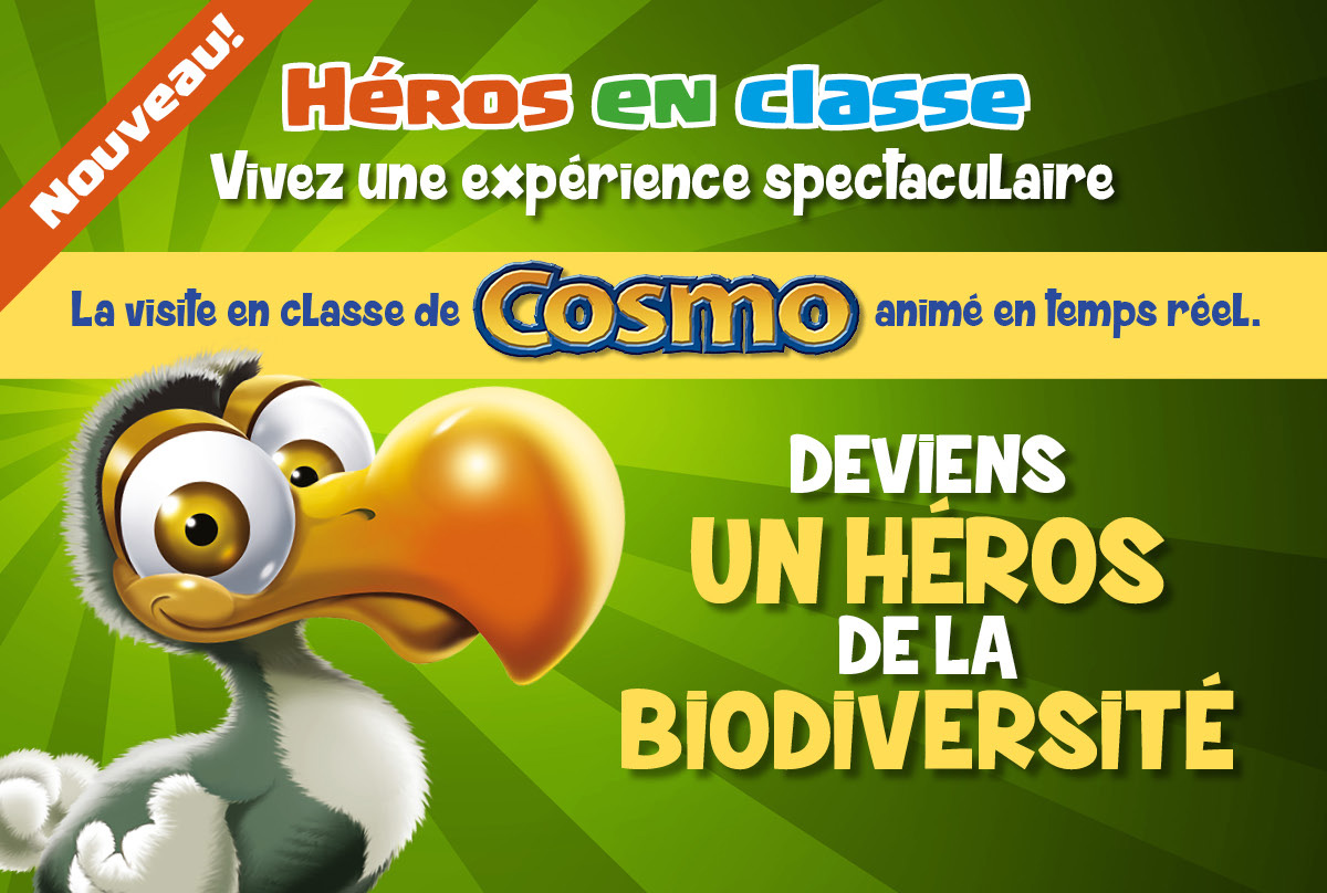 5 juin 2020 
Journée mondiale de l'environnement ! 
Le thème de cette année est la Biodiversité !
Devenez des héros de la Biodiversité avec Cosmo le dodo 
(Promo 50% de rabais jusqu'au 15 juin)
herosenclasse.com/produit/abonne…