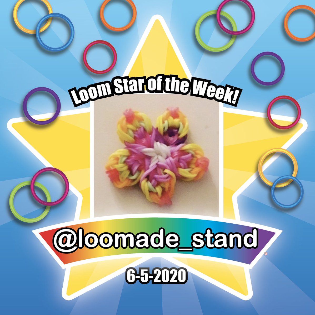 Congratulations to @loomade_stand you are Loom Star of the Week! Your Hawaii flower is so pretty. 🌺🌼🌸

Design and Turoial by iCrafts
youtube.com/watch?v=QWEsSB…