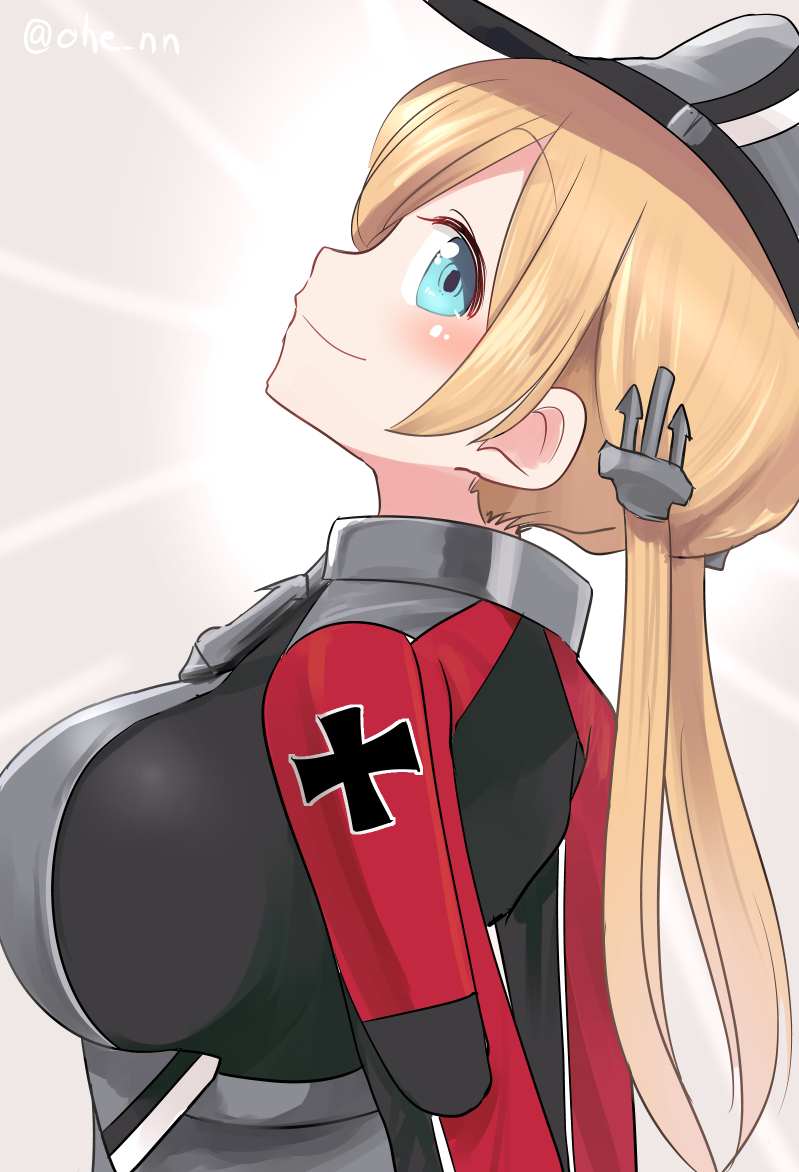 prinz eugen (kancolle) 1girl solo hat blonde hair peaked cap military uniform twintails  illustration images