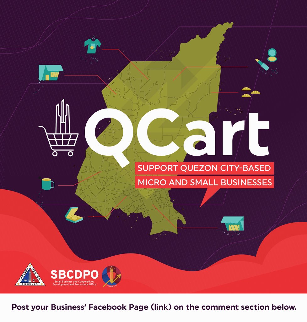 QCGov's tweet photo. Maraming negosyo ang lubos na naapektuhan sa gitna ng pandemya. Kaya naman magtulungan tayong makabangon muli, QCitizens!
Layon ng ating programang #QCart na mabigyang suporta ang mga negosyo ng ating QCitizens. https://t.co/MK3BDyUrC7