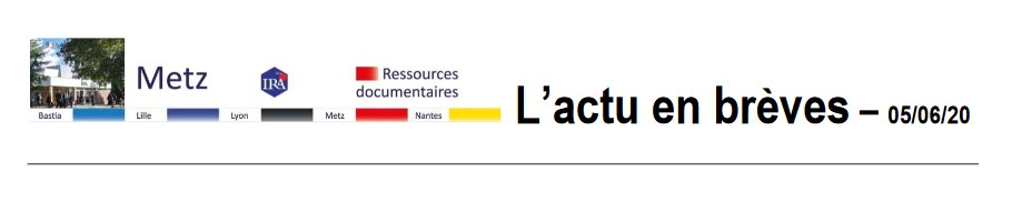 IRAdeMetz's tweet photo. 📢l'Actu en brèves 🗞️du 5 juin est en ligne : au menu #fonctionpublique, #management et #déconfinement, #télétravail et plus encore !
https://t.co/r7fOJhtdoY
@dgafp #iradocumentation https://t.co/J9Q4Ywju8l