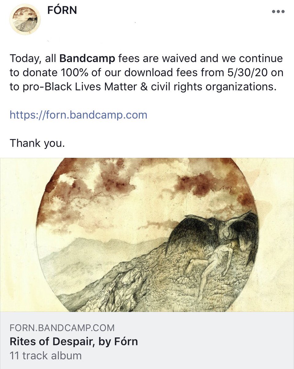 We continue to donate 100% of our <a href="/Bandcamp/">bandcamp</a> download proceeds to pro-#BlackLivesMatter and anti-police organizations as all Bandcamp fees are waived today.

Thank you. #FÓRN