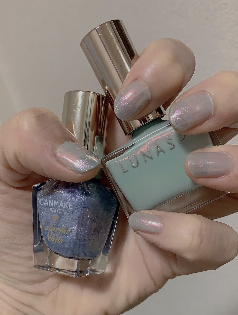 さんち ルナソル ネイルポリッシュ Ex02 キャンメイク カラフルネイルズ N34 この二つ組み合わせたらエルサみたいになって涼しげかわいい