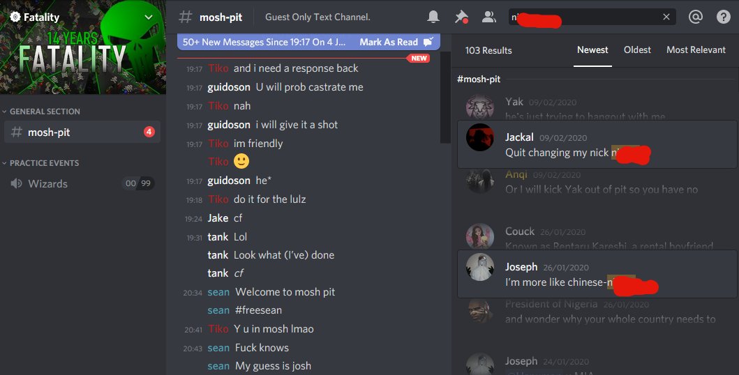 It's not just main clans. Pure clans are racist too. Here's  @FatalityOSRS