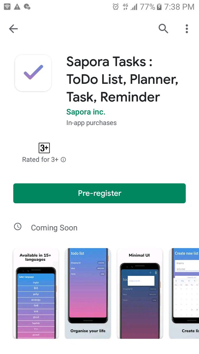 SAPORAsignal's tweet photo. #PreRegistration  for Sapora tasks on #PlayStore is live now. Get ready to organise your life and increase #Productivity https://t.co/hbTUeFrbSk