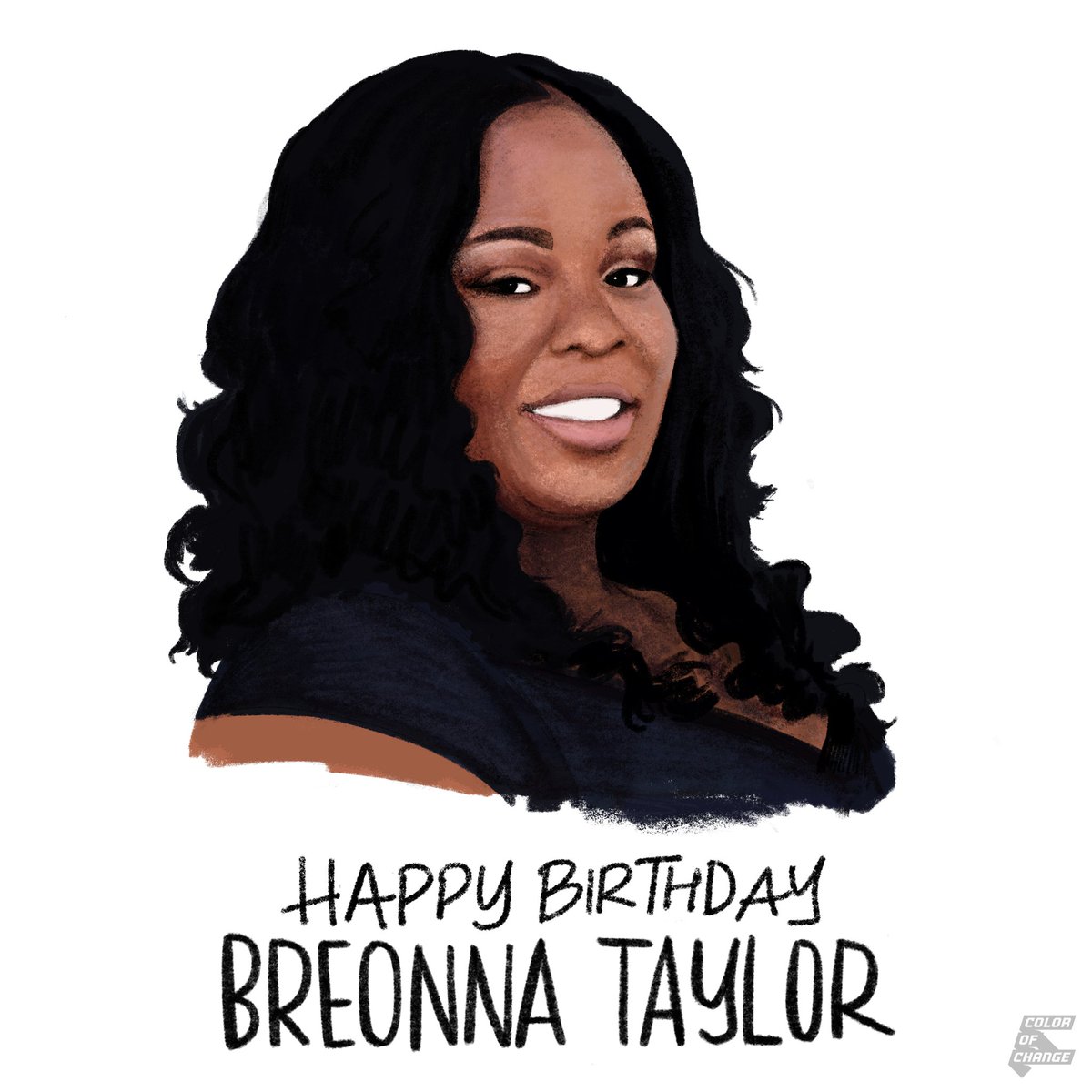 In honor of Breonna Taylor’s birthday, demand #JusticeforBre and sign @colorofchange’s petition to call on public officials across the country to take action: bit.ly/demandjusticef… 

#BlackLivesMatter | 🎨: <a href="/robinxhilkey/">robin hilkey</a>