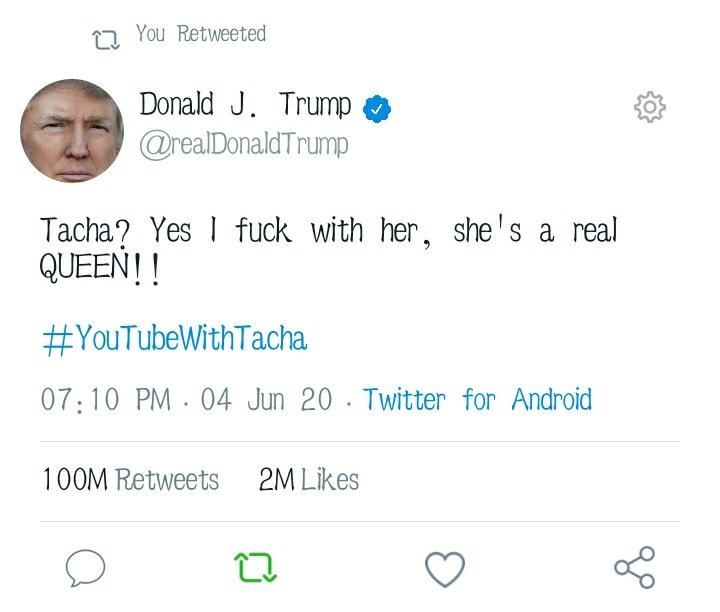 Even Trump knows!! 😜😜
•
•
•
#YoutubeWithTacha
#PreOrderPowerTacha