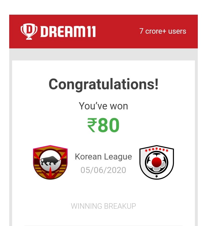 SivaneshSj5's tweet photo. #28win #Dream11 thank you @Theriteammass bro ..#cleansweep50% https://t.co/9LTzzgK0gj