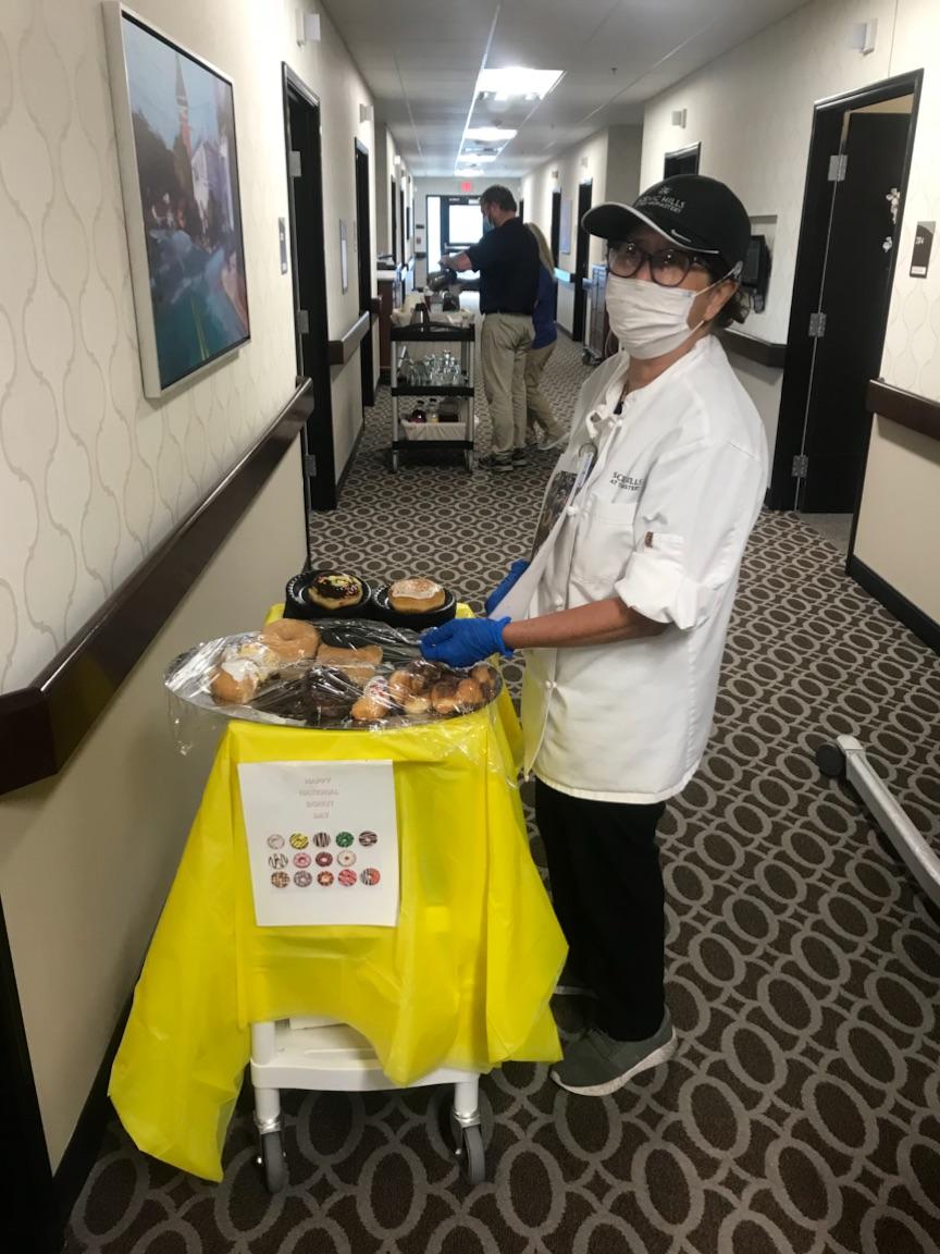 StephanieGJames's tweet photo. Happy national donut day!! Our donut truck delivered to the residents this morning here at Scenic Hills 🍩🍩 
@nolafoodguy @RhondaLWarner @ScenicHills_CC @tlcs21 https://t.co/WLwnCXRIb8