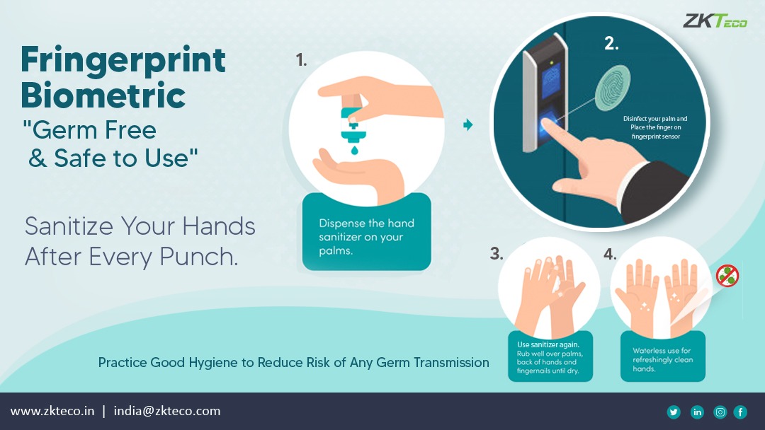 zk_india's tweet image. ZKTeco India Offers leading-edge biometric solutions with secure, reliable and convenient Access Control features to reduce the risk of transmission by implementing good hygiene practices

#ZKTeco #Hygiene #TouchlessBiometrics #AccessControlBiometrics #BiometricAttendance