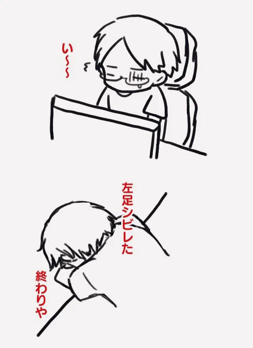 つくの時によく足痺れてますが組んで座っているのかな? 