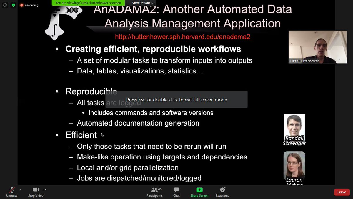 Physacourses's tweet image. Curtis is now presenting their tool AnADAMA2 to create reproducible workflows and execute them efficiently. 
github.com/biobakery/biob…

#omics #metagenomics #metatranscriptomics
