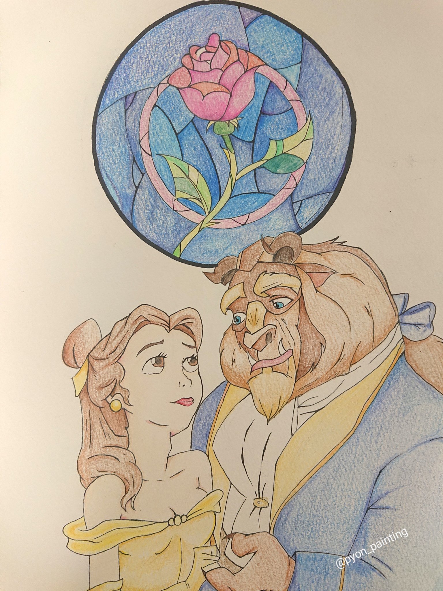 ぴょんきち 低浮上 美女と野獣 背景はまた後程やる予定です 美女と野獣 ベル Beautyandthebeast イラスト アナログ絵 色鉛筆画 イラスト好きな人と繋がりたい 絵描きさんと繋がりたい ディズニー好きな人と繋がりたい T Co