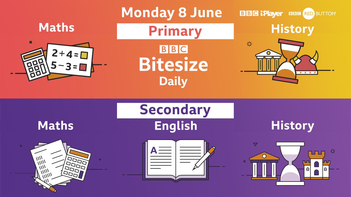 BBC Bitesize (@bbcbitesize) on Twitter photo 🎉 #BBCBitesizeDaily is back! 🎉 Did you miss us?
📺 Watch from 9am on <a href="/BBCiPlayer/">BBC iPlayer</a> and Red Button 👉 bbc.in/BitesizeDaily
💻 Check out our Daily Lessons online 👉 bbc.in/BitesizeDailyL…
#Homeschooling #HomeschoolingUK 🎉 #BBCBitesizeDaily is back! 🎉 Did you miss us?
📺 Watch from 9am on <a href="/BBCiPlayer/">BBC iPlayer</a> and Red Button 👉 bbc.in/BitesizeDaily
💻 Check out our Daily Lessons online 👉 bbc.in/BitesizeDailyL…
#Homeschooling #HomeschoolingUK